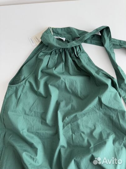 Сарафан хлопковый зеленый mango