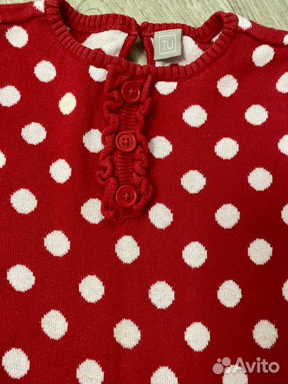 Теплое платье на девочку 18-24 мес