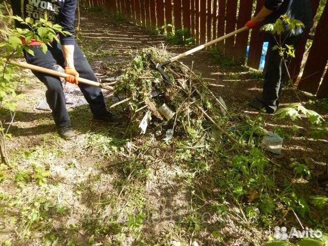 Уборка участка Спил деревьев Покос травы