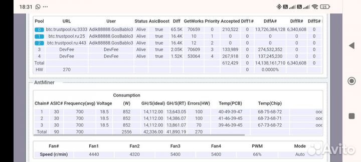 Хеш плата t17