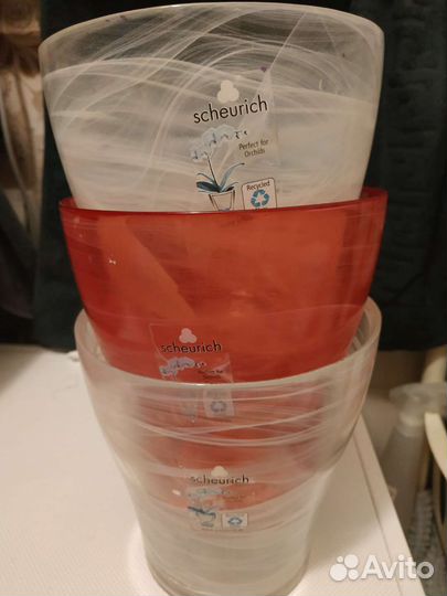 Горшки для цветов (стекло, пластик)