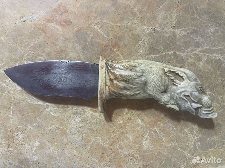 Нож кабан инкрустация кость мамонта