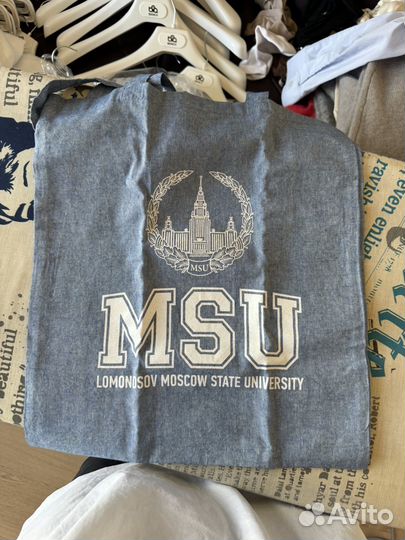 Шопер МГУ голубой