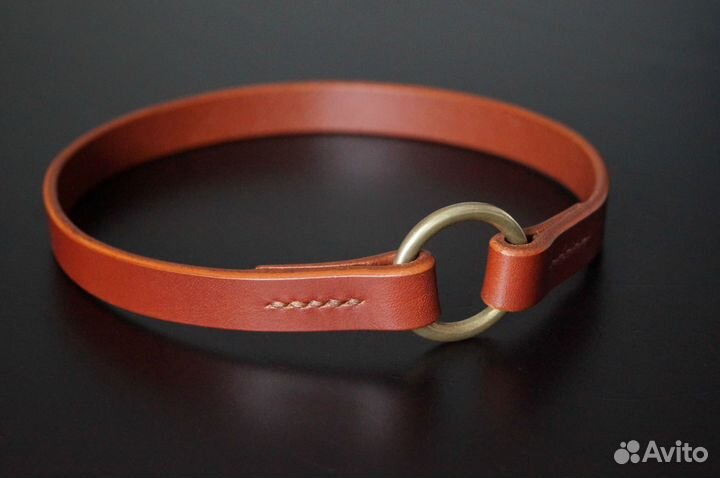 Ошейник кожаный для собак под адресник, 6 цветов