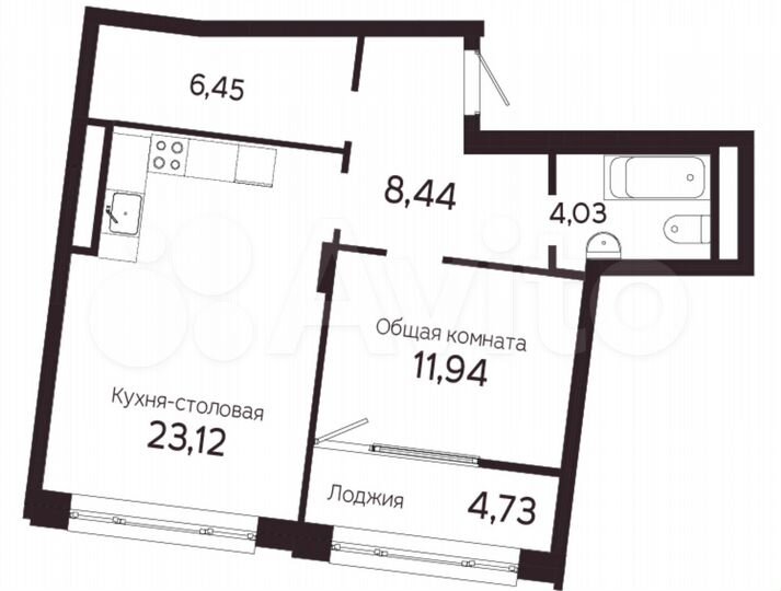 1-к. квартира, 58,5 м², 5/22 эт.