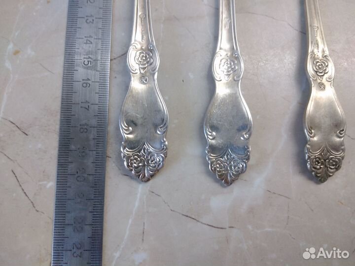 Роза. Мельхиор СССР. мнц. Ложки, ножи. Кольчугино