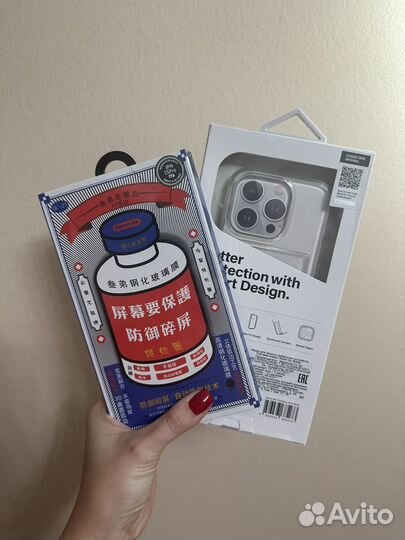 Чехол и стекло на iPhone 15 Pro