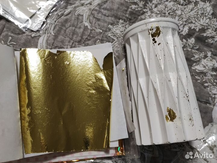 Поталь зеркальная золото для творчества 10 листов