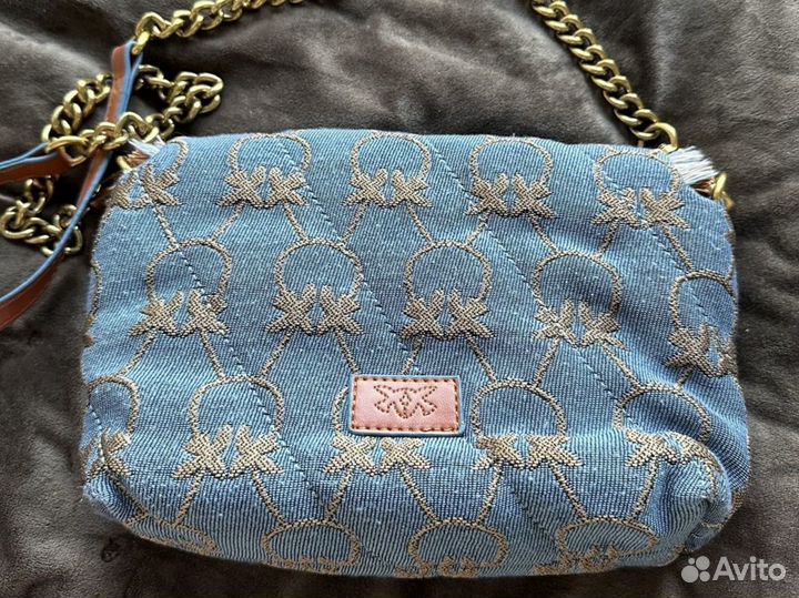 Сумка Pinko classic love bag puff denim