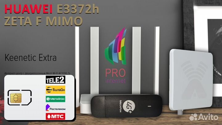 Роутер keenetic Extra huawei E3372h zeta mimo