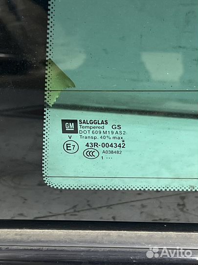 Стекло заднее глухое левое Опель Астра J GTC