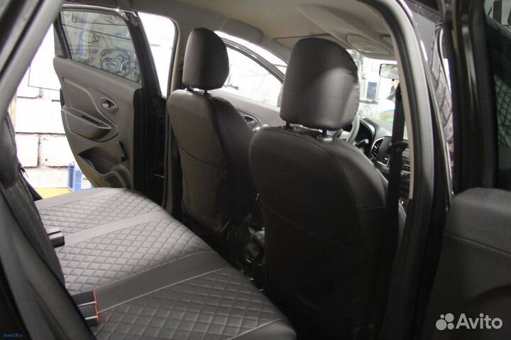 Чехлы Автопилот для LADA xray черные ромб