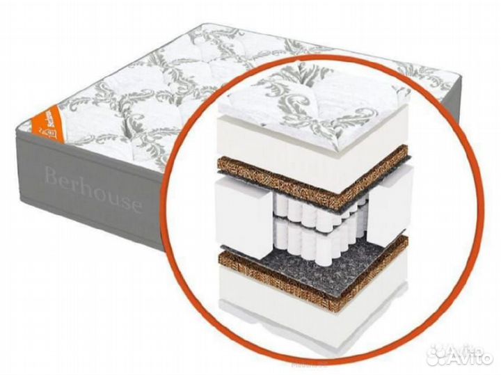 Матрас Mega mult кокос ППУ 20 MultiPocket Gray Nig