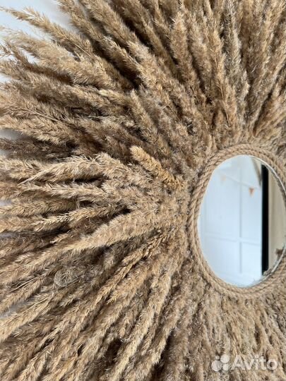 Зеркало круглое бохо