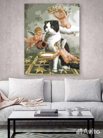 Новая картина по номерам 40*50 Ваше Величество Кот