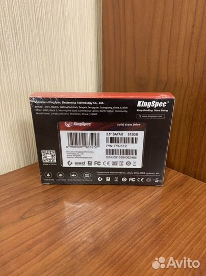 Ssd kingspec 512 GB 2.5 SATA3 Новый