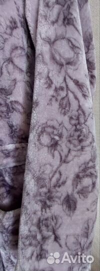 Халат тёплый плюшевый серый р.44-46