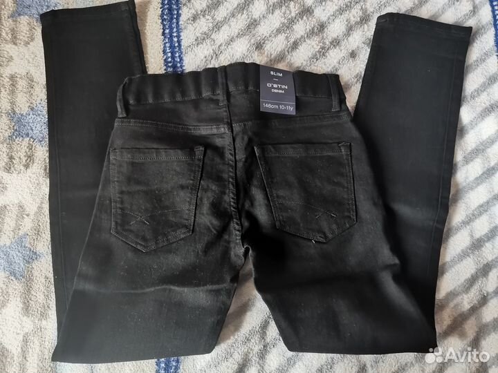 Джинсы черные новые с биркой. рост-146см
