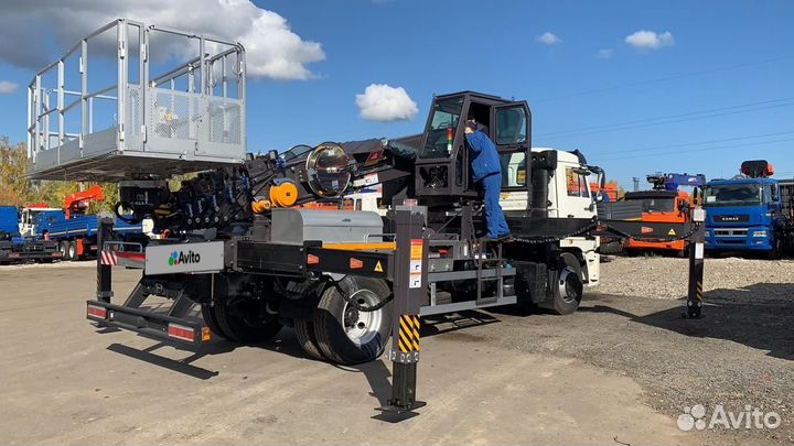 Агп hansin 34м.высота, 400кг. г/п на камаз 43253