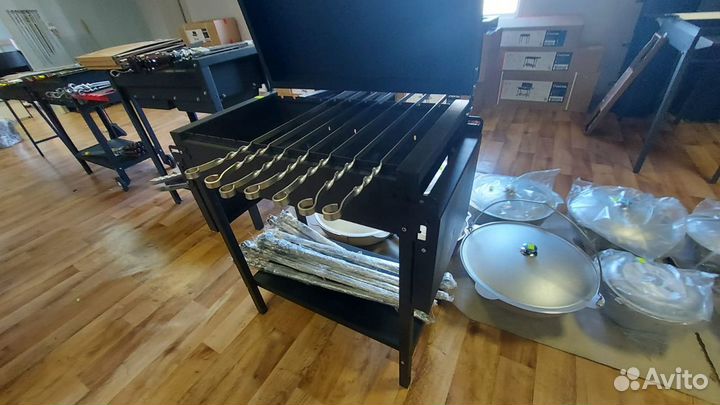 Мангал с крышкой и полкой 2мм