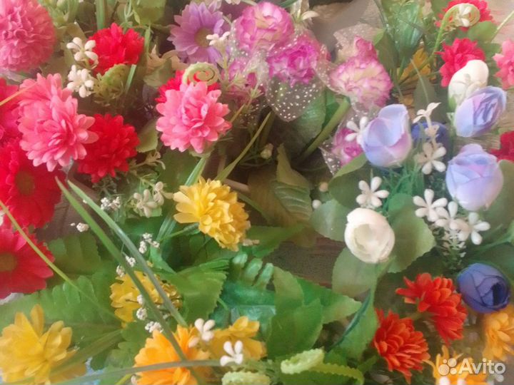 Искусственные цветы в горшках бу