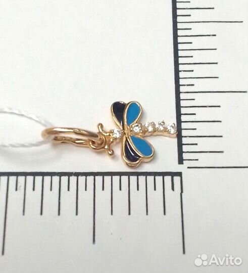 Золотая подвеска с фианитом