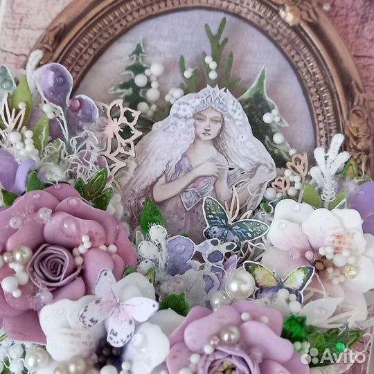 Объемная цветочная открытка для женщины