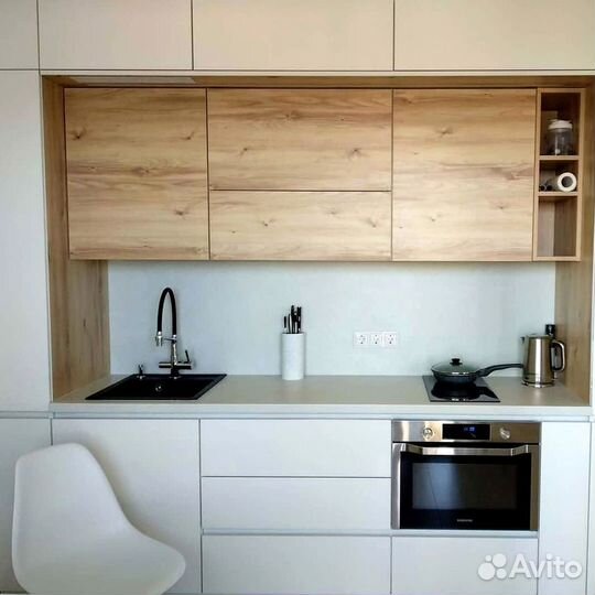 Прямая кухня мдф фасады