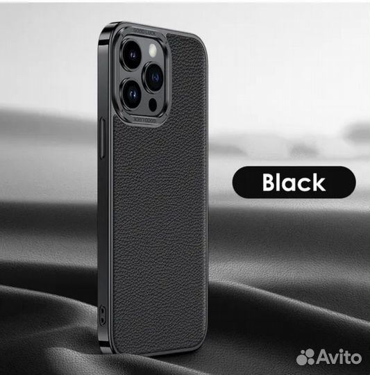 Чехол из натуральной кожи + титановые борта