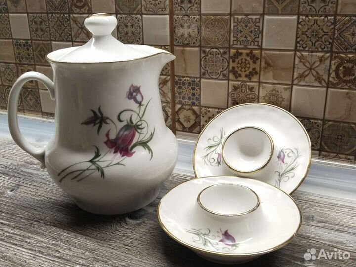 Кувшинчик и пашотницы фарфор Дружковка