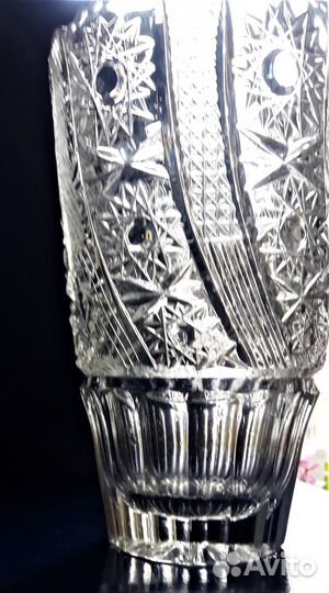2 высокие вазы хрусталь/цветное стекло(Богемия)