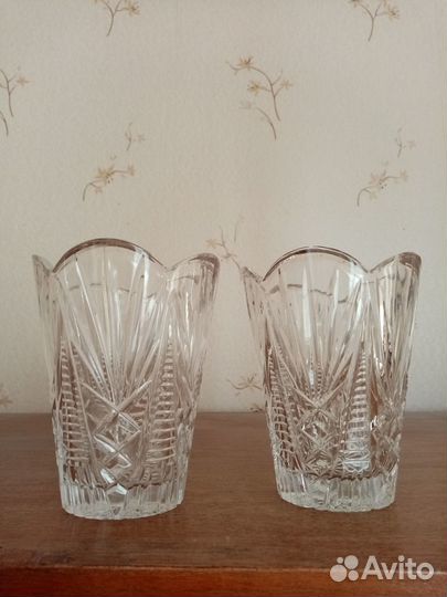 Парные вазочки для цветов хрусталь