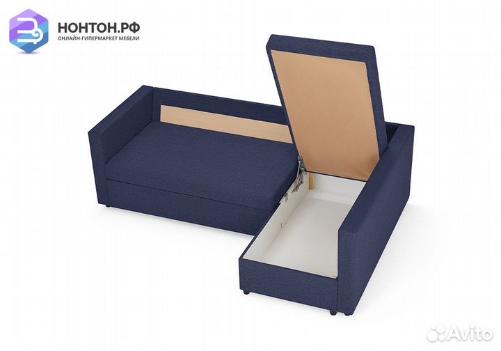 Диван угловой дельфин Мансберг лайт синий