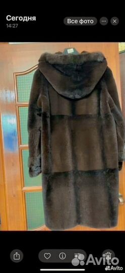 Шуба стриженный бобер, с отделкой норкой