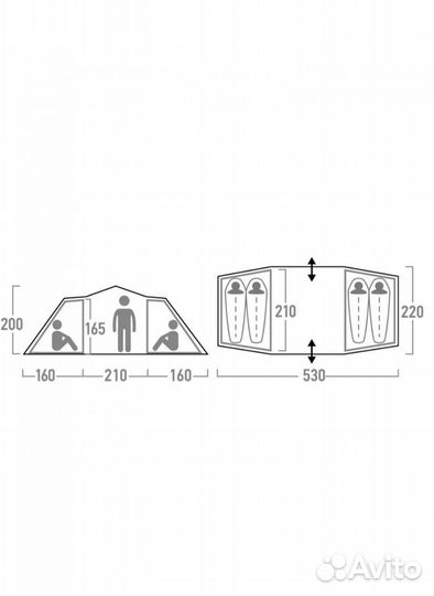 Палатка 4-местная Outventure Twin Sky 4