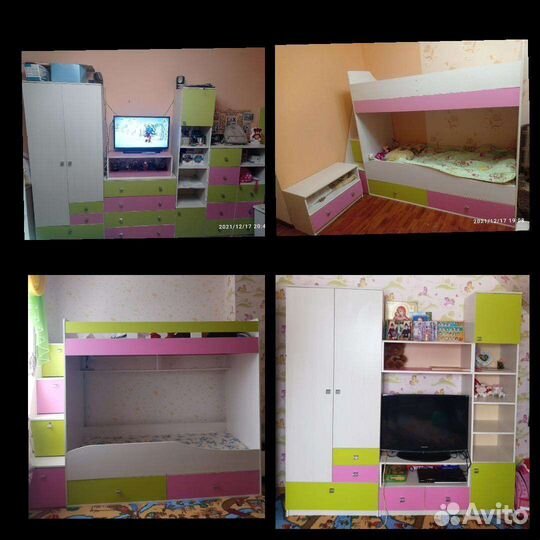 Двухъярусная кровать бу с матрасами