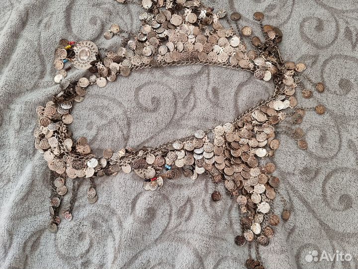 Необычный пояс с монисто для восточных танцев