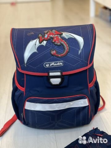 Школьный ранец Herlitz Loop Plus Red Robo Dragon