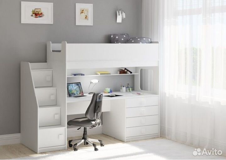 Кровать чердак LD-C605.3 + лесенка комод