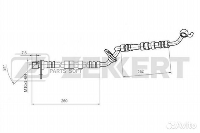Шланг тормозной передний левый Mazda 6 03- zekkert BS9525