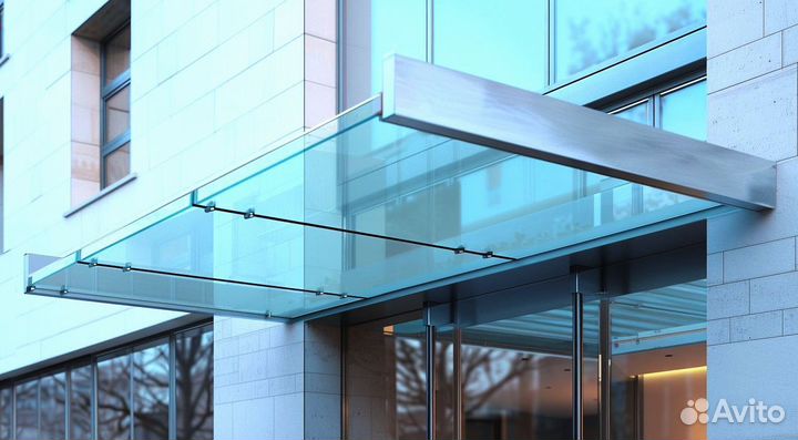 Стеклянный козырек, навес