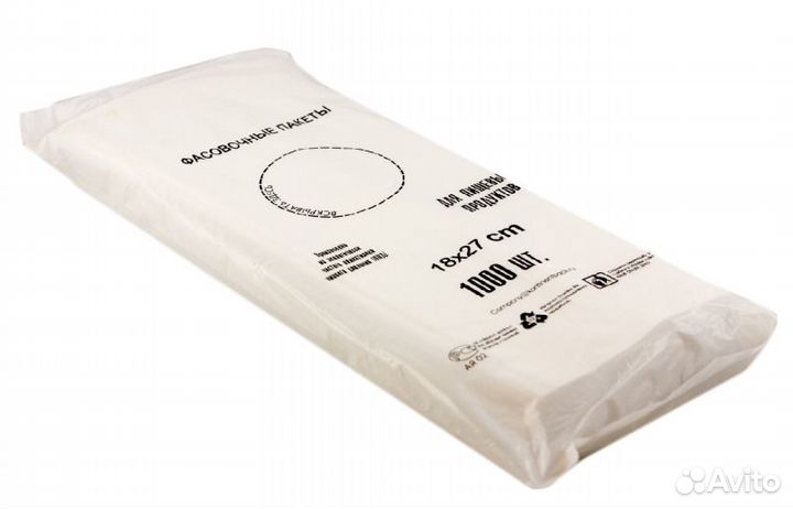 Пакет фасовочный 18*27 пнд 6/8мкр евроблок 1000 шт