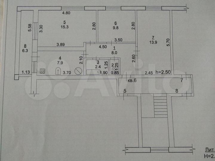 3-к. квартира, 58,4 м², 2/2 эт.