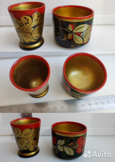 Ложки, солонка, стопка хохлома СССР