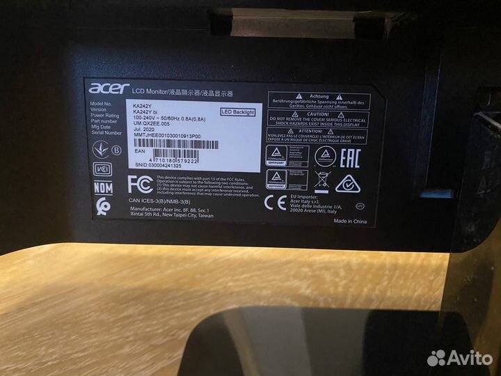 Мониторы Acer KA242Ybi 23.8