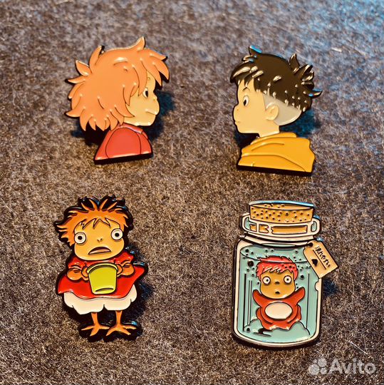 Металлический Значок пин Миядзаки Рыбка Поньо