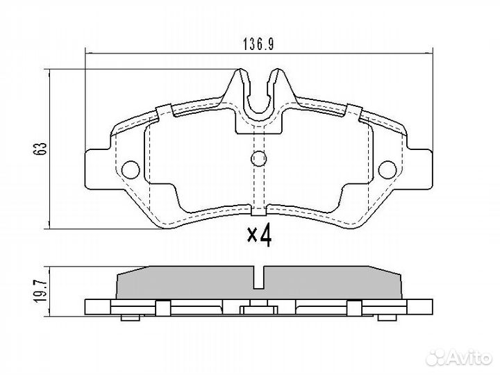 Колодки тормозные зад mercedes sprinter 06- 3/5-T