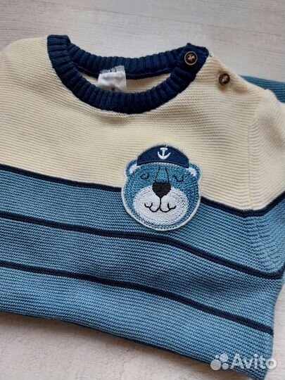 Вязаный детский комбинезон 80 см