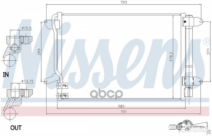 Радиатор кондиционера VW-beetle 11- 940238 Ni
