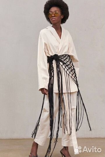 Шаль накидка плетёная макраме